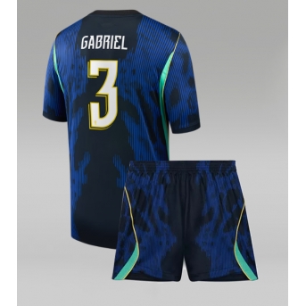 Billige Fotballdrakt Brasil Gabriel Magalhaes #3 Replika Bortedraktsett Barn VM 2026 Kortermet (med bukser)